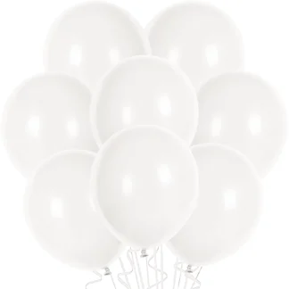 Set 10 baloane latex, Alb, de 30 cm, cod culoare #033
