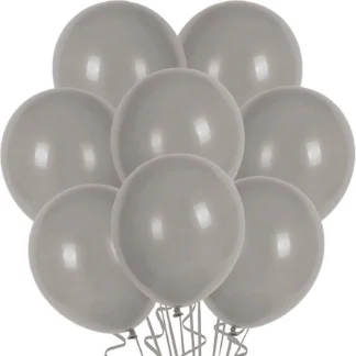 Set 10 baloane latex, Gri, de 30 cm, cod culoare #024