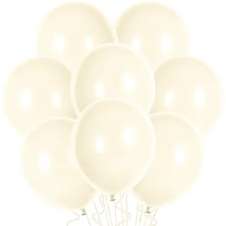 Set 10 baloane latex, Alb Galbui, de 30 cm, cod culoare #017