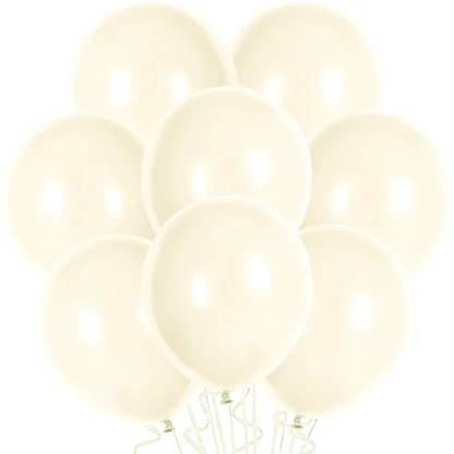 Set 10 baloane latex, Alb Galbui, de 30 cm, cod culoare #017
