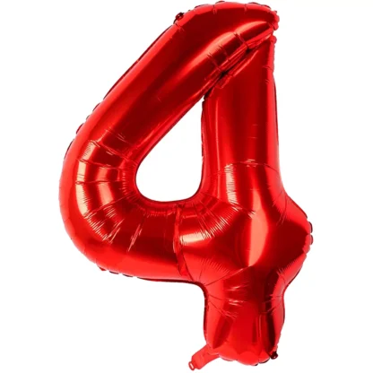Baloane folie in forma de cifre 1, 2, 3, 4, 5, 6, 7, 8, 9, 0, Rosu, 100 cm - imagine 5