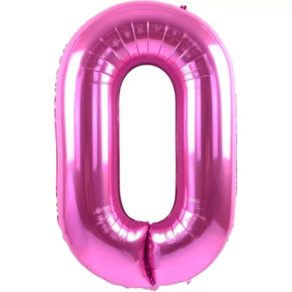 Baloane folie in forma de cifre 1, 2, 3, 4, 5, 6, 7, 8, 9, 0, Roz, 100 cm - imagine 2
