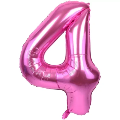 Baloane folie in forma de cifre 1, 2, 3, 4, 5, 6, 7, 8, 9, 0, Roz, 100 cm - imagine 6