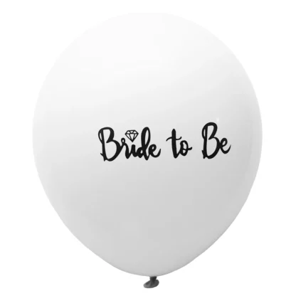 Set 6 baloane latex Bride to Be, alb, 30 cm - imagine 2