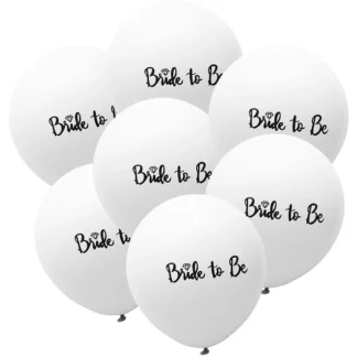 Set 6 baloane latex Bride to Be, alb, 30 cm