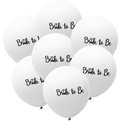 Set 6 baloane latex Bride to Be, alb, 30 cm