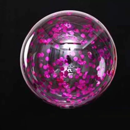Balon Bobo transparent cu confetti rosu, 45 cm - imagine 2
