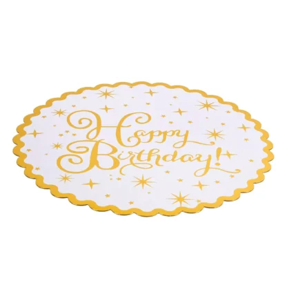 Platou prajituri Happy Birthday cu stelute aurii, 30 cm - imagine 2