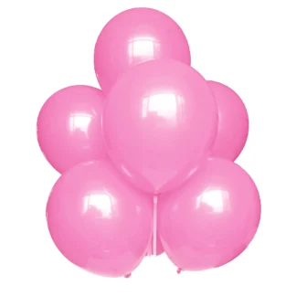 Set 10 baloane latex Roz Intens, 25 cm