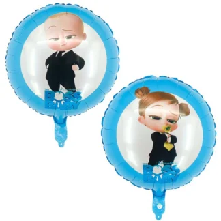 Balon folie Baby Boss double sided, fata-baiat, rotund, 45 cm