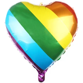Balon folie Inimioara Curcubeu, 55 cm