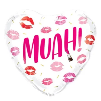 Balon folie Muah, rotund, 45 cm