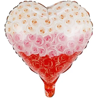 Balon folie Inimioara cu trandafiri, 45 cm
