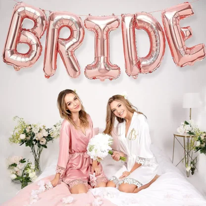 Set baloane folie litere Bride, argintiu, 90 cm - imagine 2