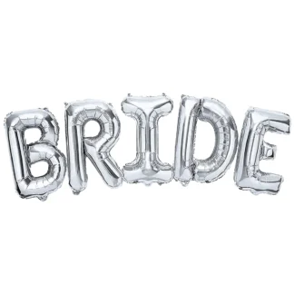 Set baloane folie litere Bride, argintiu, 90 cm