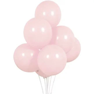 Set 10 baloane latex, Roz Macaron, 12 cm