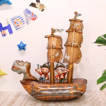 Balon folie figurina Corabie Pirati 3D, 83 x 43 x 90 cm - imagine 2