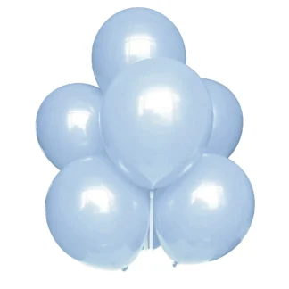 Set 10 baloane latex Albastru Macaron Deschis, 25 cm
