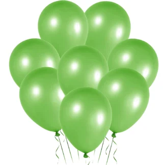 Set 10 baloane latex, Verde Lime Deschis, perlate, de 30 cm