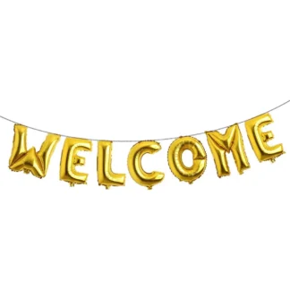 Set baloane folie litere Welcome, auriu