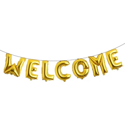 Set baloane folie litere Welcome, auriu