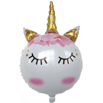 Balon folie figurina Cap Unicorn rotund, 83 cm