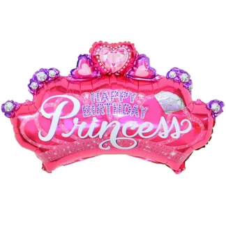 Balon folie Coronita Princess Happy Birthday, roz, 70 cm