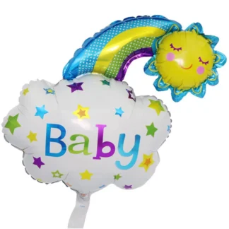 Balon folie figurina Baby Boy cu Soare si Norisor, 40 cm