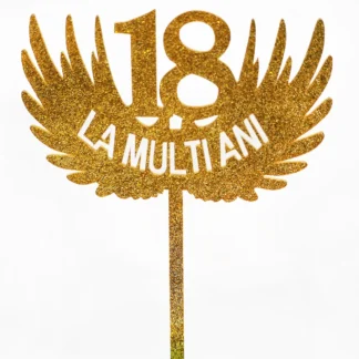Topper 18 ani La Multi Ani, auriu