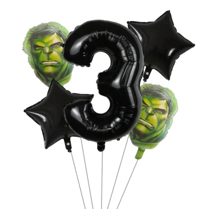 Set aranjament bundle cu cifra neagra si figurina cap Hulk verde - imagine 4