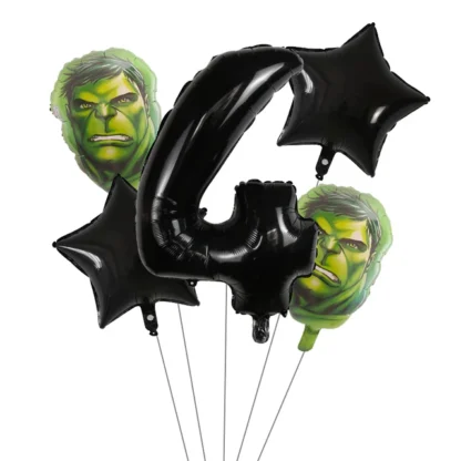 Set aranjament bundle cu cifra neagra si figurina cap Hulk verde - imagine 5