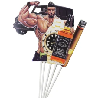 Set Decoratiuni Tort Muscle Man, 5 piese