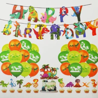 Set aranjament baloane cu ghirlanda, Dino Party