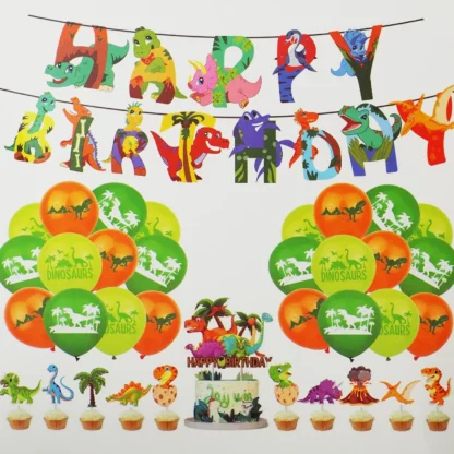 Set aranjament baloane cu ghirlanda, Dino Party