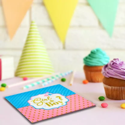 Set 12 servetele Gender Reveal / Boy or Girl - imagine 2