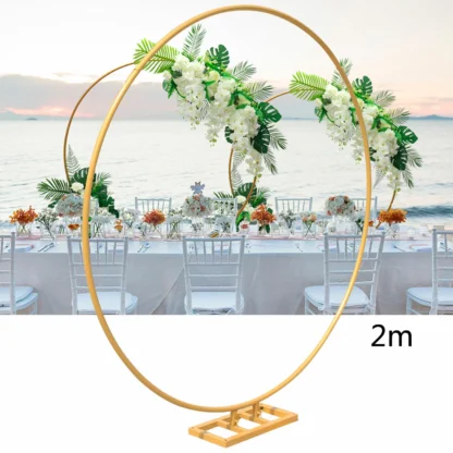 Suport metalic in forma de cerc pentru decoratiuni, auriu, 2 metri - imagine 4