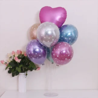 Set aranjament 7 baloane folie si latex, cu suport 7 bete