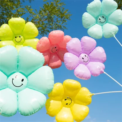 Baloane folie in forma de floare zambitoare 80x80 cm - imagine 2