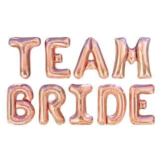 Set aranjament bundle litere TEAM BRIDE rose gold