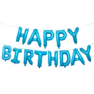 Set aranjament bundle litere HAPPY BIRTHDAY albastru