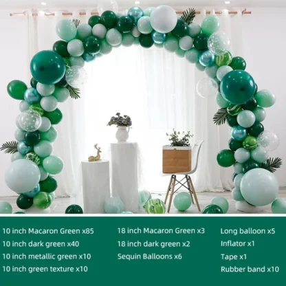 Set arcada baloane in nuante de verde - imagine 2