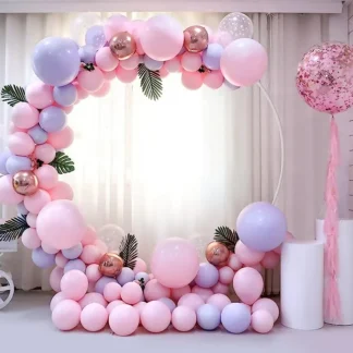 Set aranjament bundle arcada 81 baloane folie si latex cu Frunze Decorative