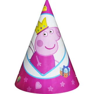 Set Coifuri Petrecere Copii Peppa Pig cu Coronita, Roz (6 coifuri)