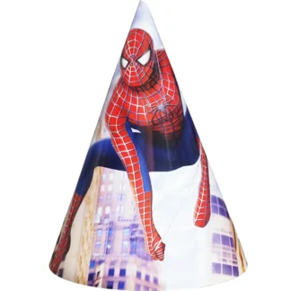 Set Coifuri Petrecere Copii Spiderman Printre Zgârie-Nori (6 coifuri)