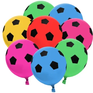 Set 10 baloane latex colorate, Minge Fotbal, 30 cm