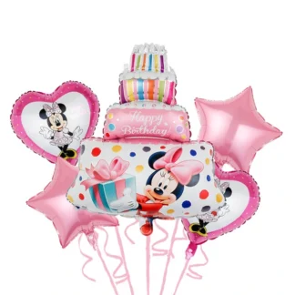 Set aranjament bundle 5 baloane folie Tort Minnie