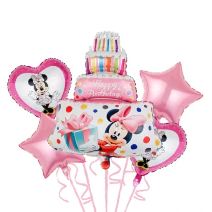 Set aranjament bundle 5 baloane folie Tort Minnie