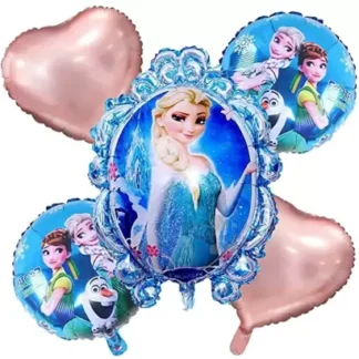Set aranjament bundle 5 baloane folie Frozen Oglinda
