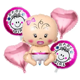 Set aranjament bundle Baby Girl cu Inimioare