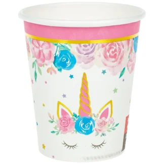 Set 6 pahare Unicorn cu trandafiri